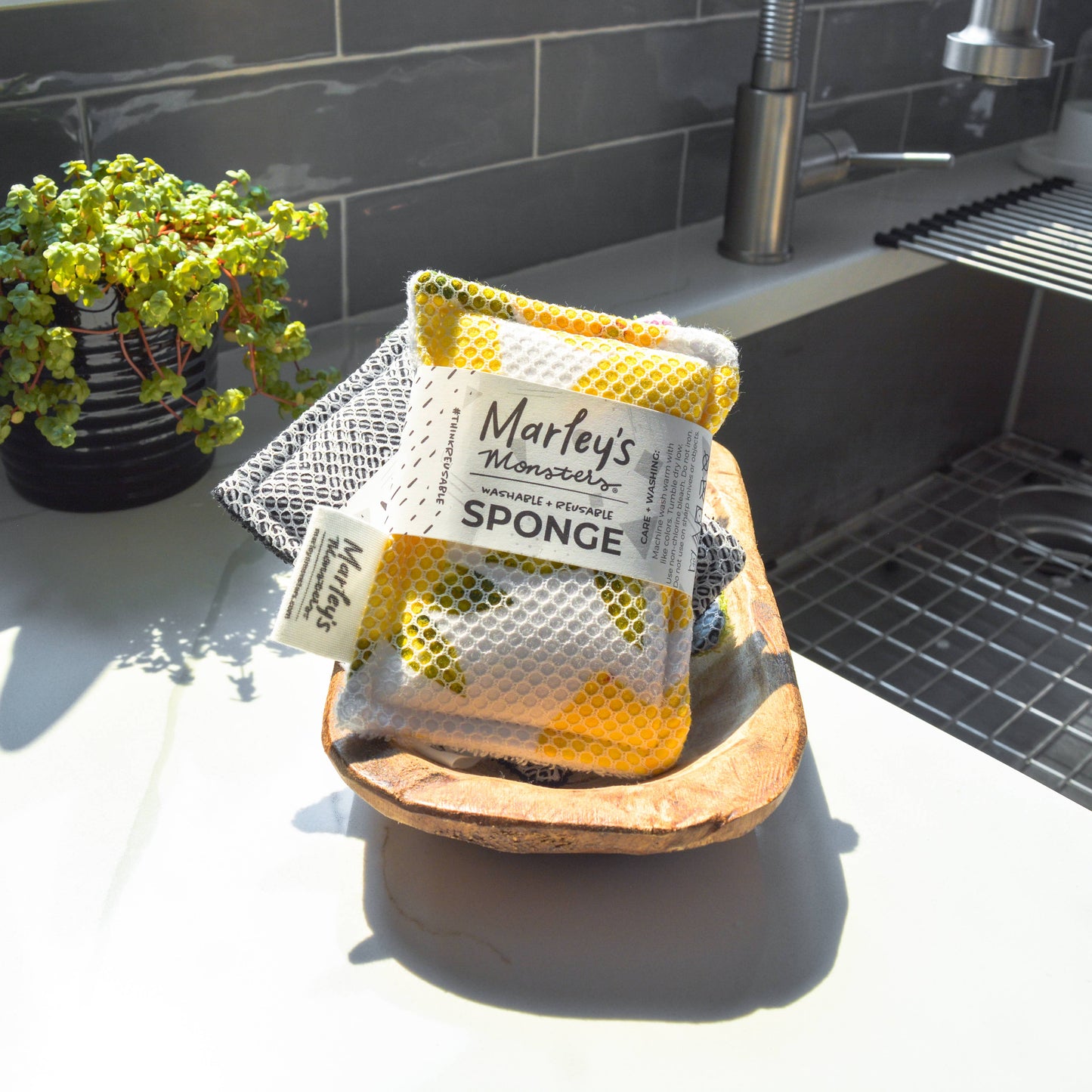 Washable Sponge- Black / Single / Surprise Print