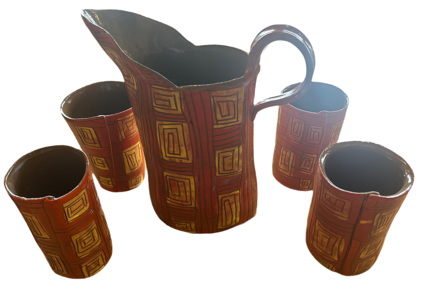 Pitcher and cups