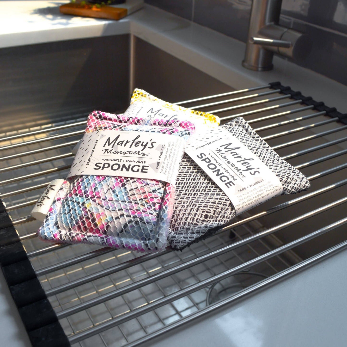 Washable Sponge- Black / Single / Surprise Print