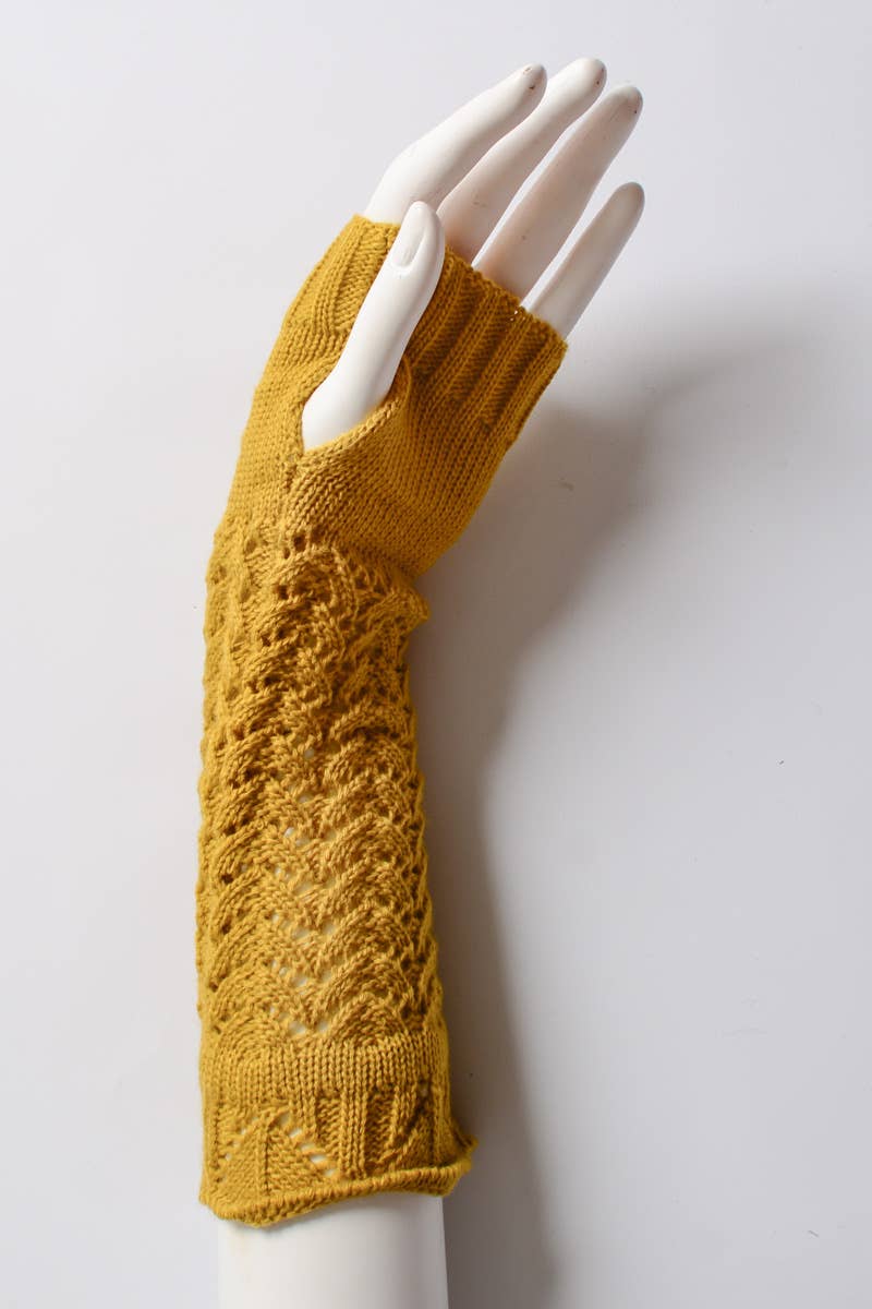 Trendy Winter Arm Warmers for Easy Texting 📱: Mustard