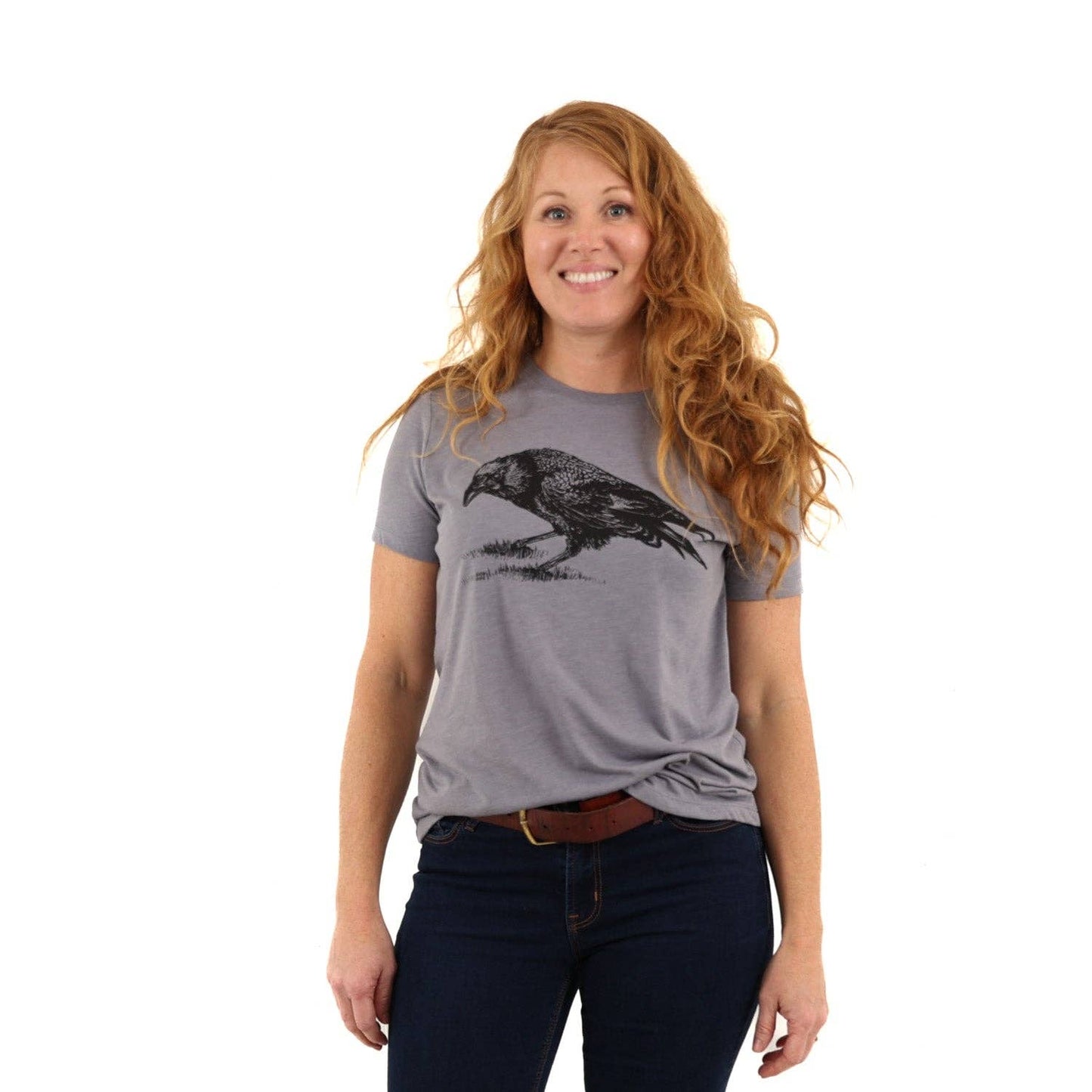 Women's Crow T Shirt: Heather Slate / L