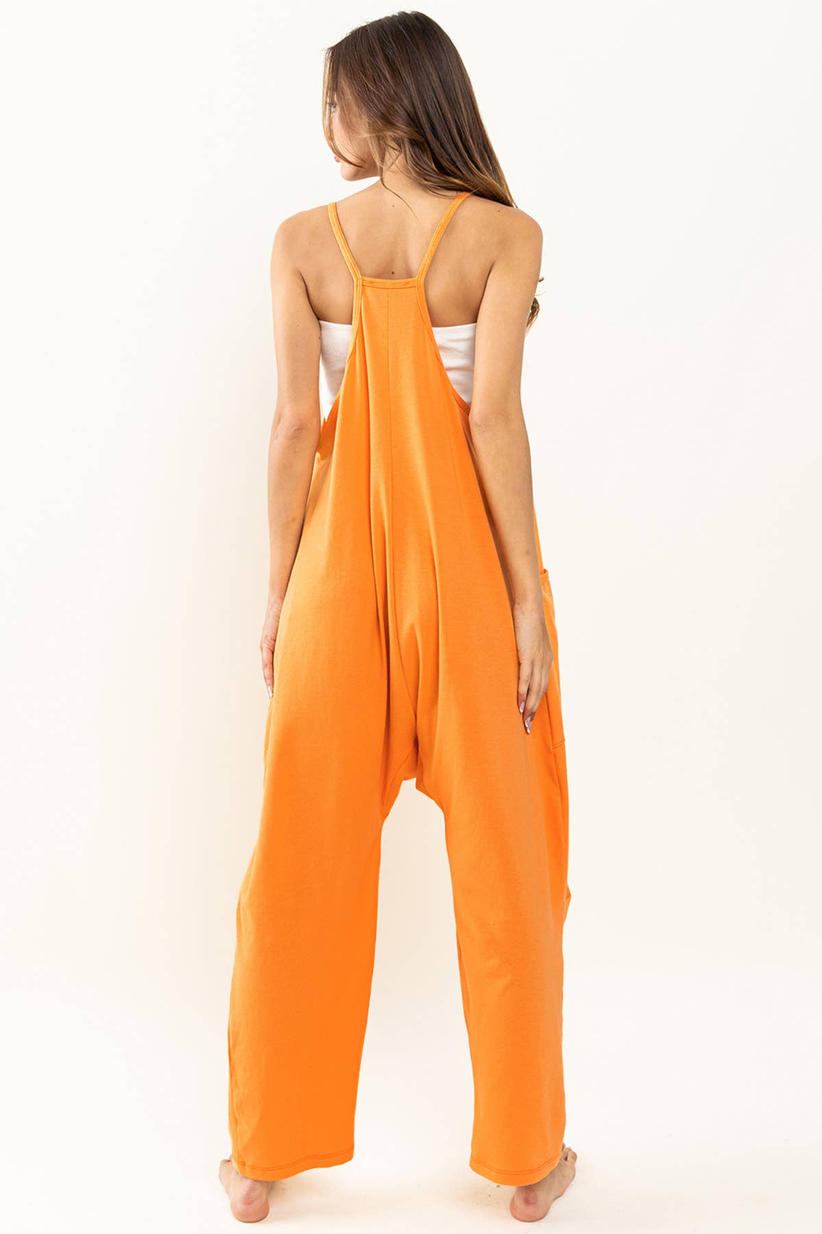 Cotton Harem Jumpsuit with Pockets