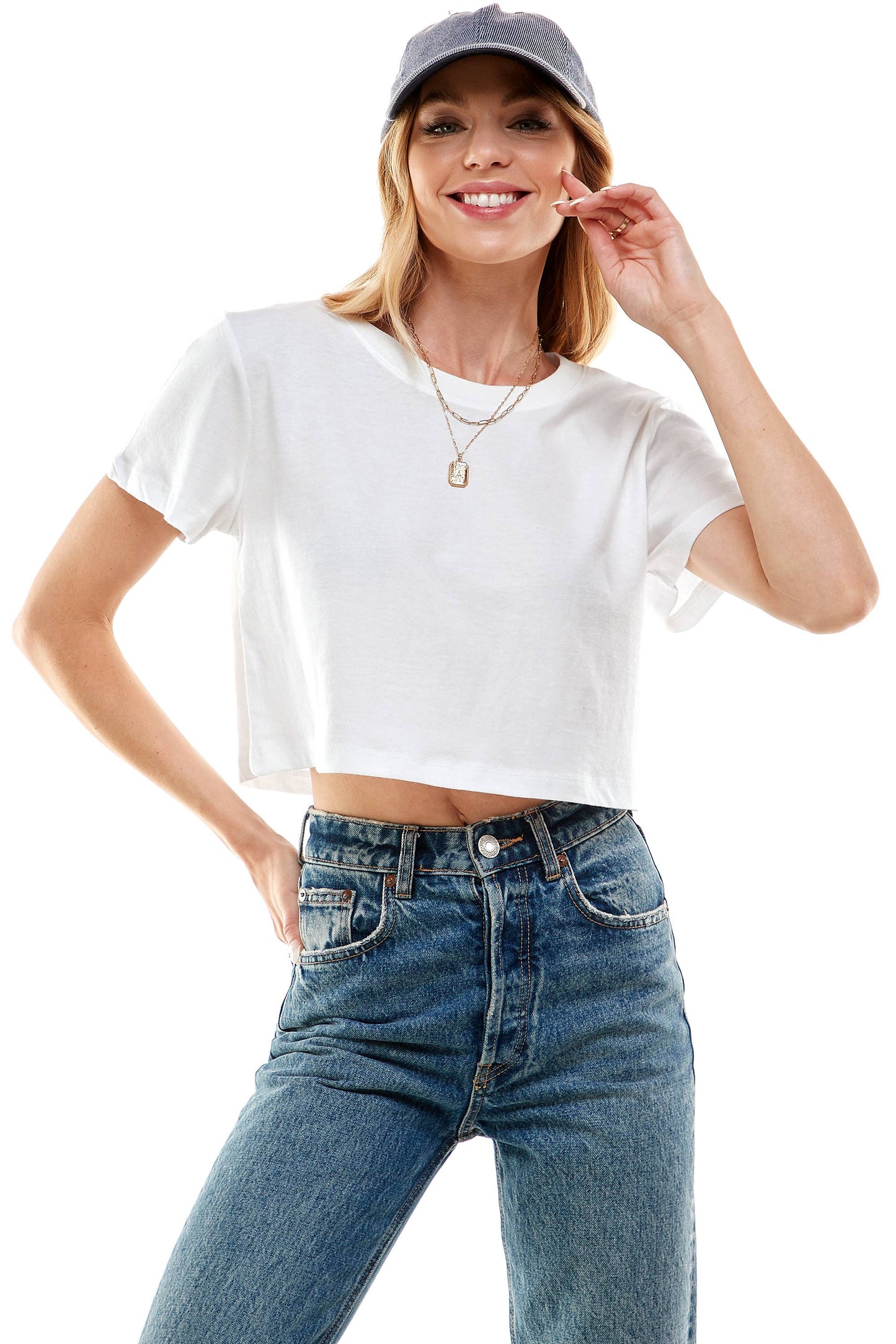 Premium cotton boxy crop tops: Honey / Large