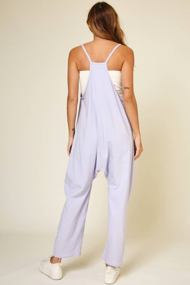 Cotton Harem Jumpsuit with Pockets