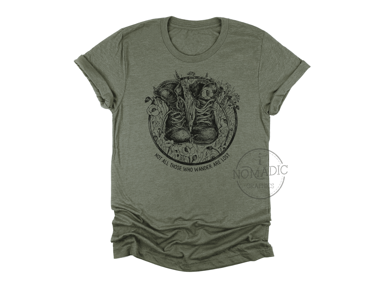 Not All Those Who Wander Are Lost: 3x / Heather Dark Green