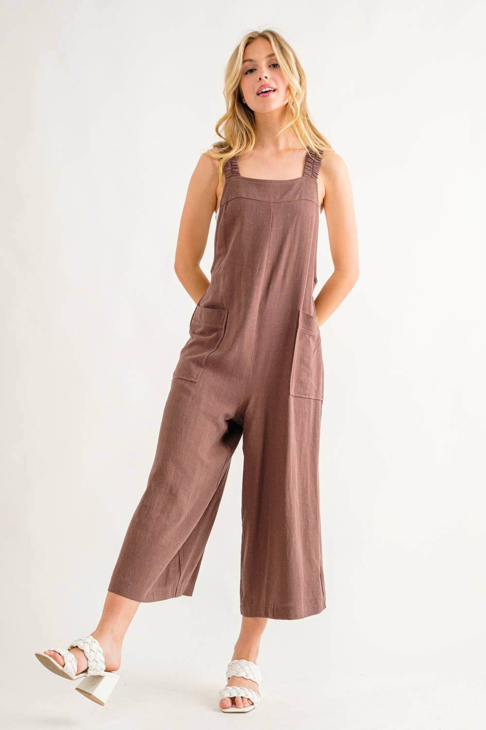 Wide Leg Backless Jumpsuit  BLACK