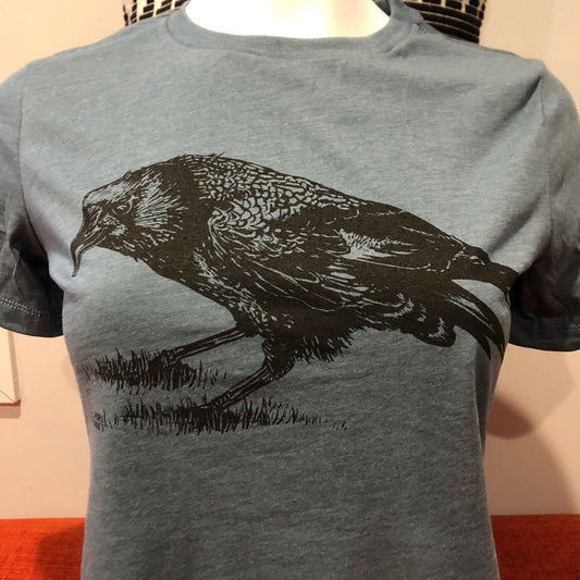 Women's Crow T Shirt: Heather Slate / L