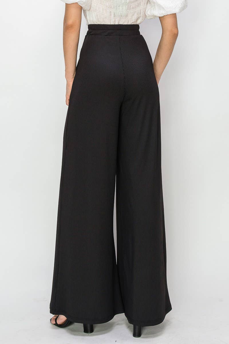 Super Flowy Ribbed Wide Leg Palazzo Pants
