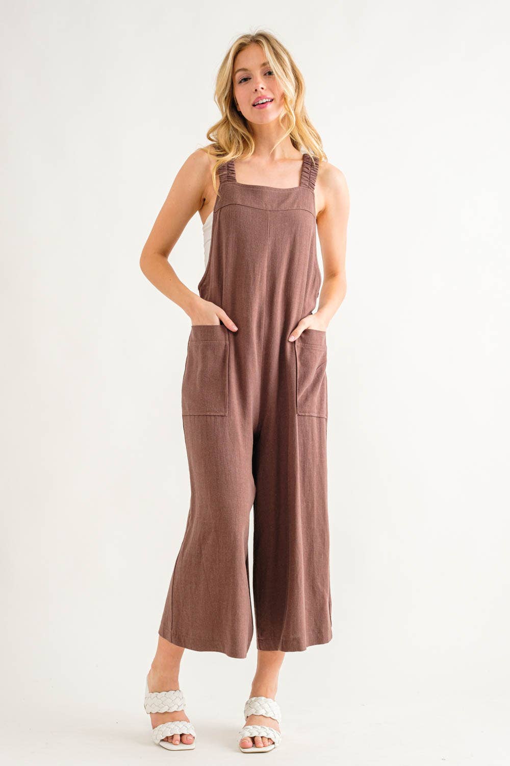 Wide Leg Backless Jumpsuit  BLACK