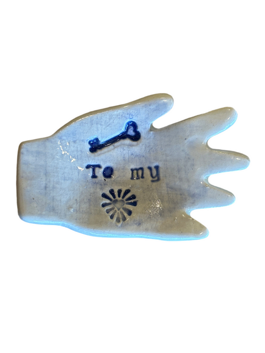 Ceramic hand trinket holder.