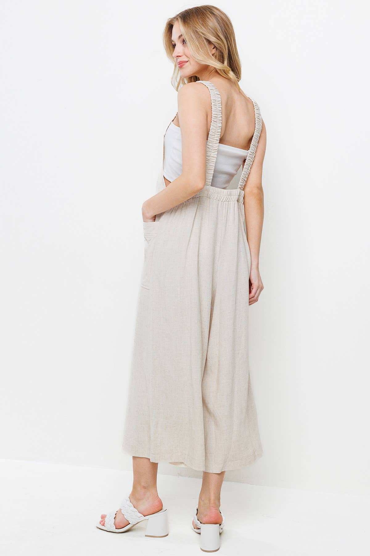 Wide Leg Backless Jumpsuit  BLACK