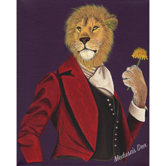 Dandy Lion with Dandelion Painting
