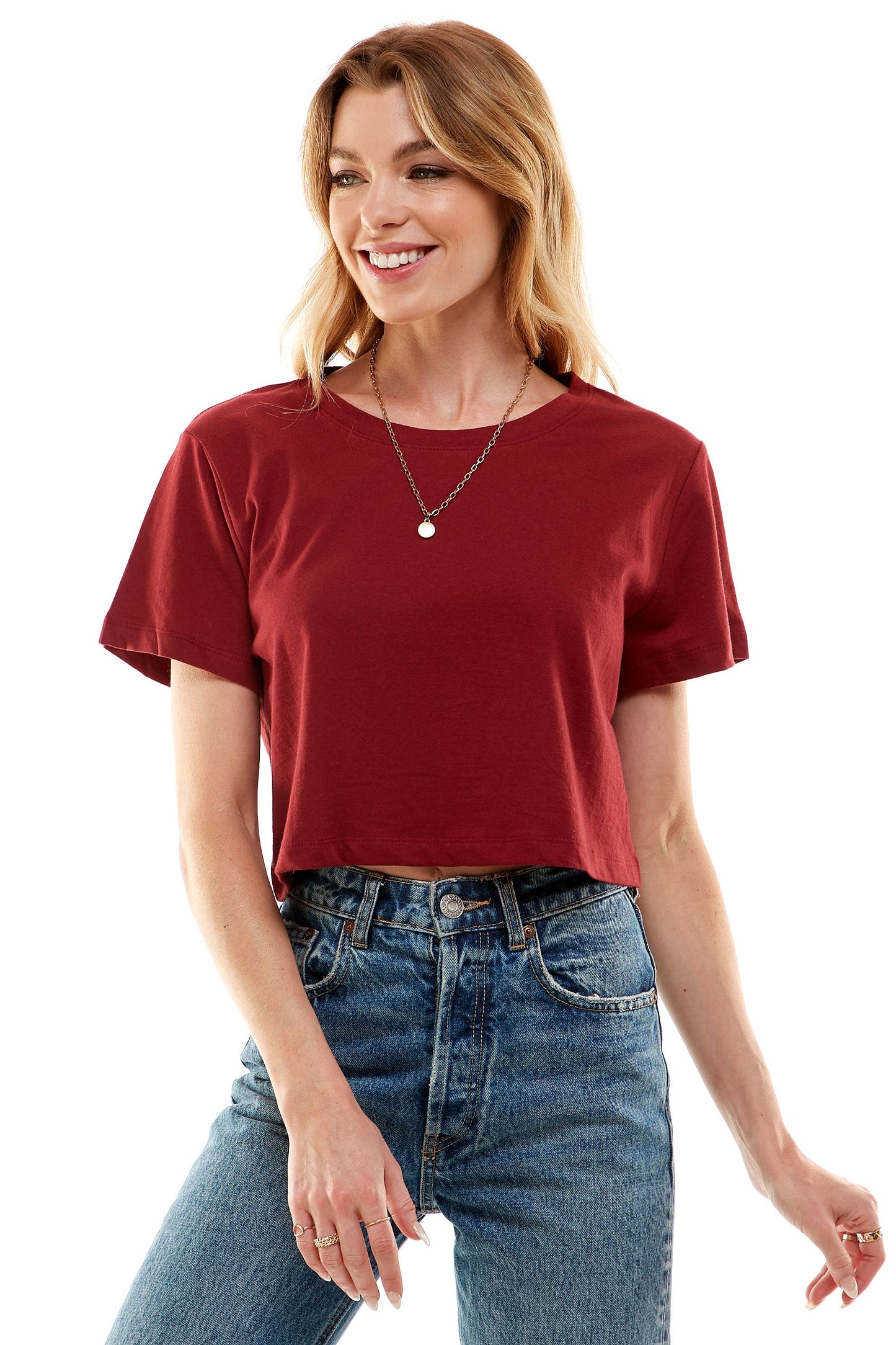 Premium cotton boxy crop tops: Honey / Large