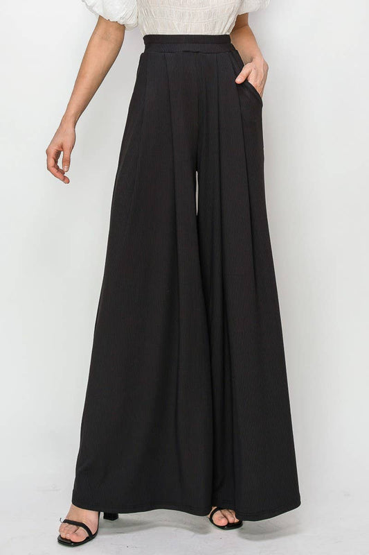 Super Flowy Ribbed Wide Leg Palazzo Pants