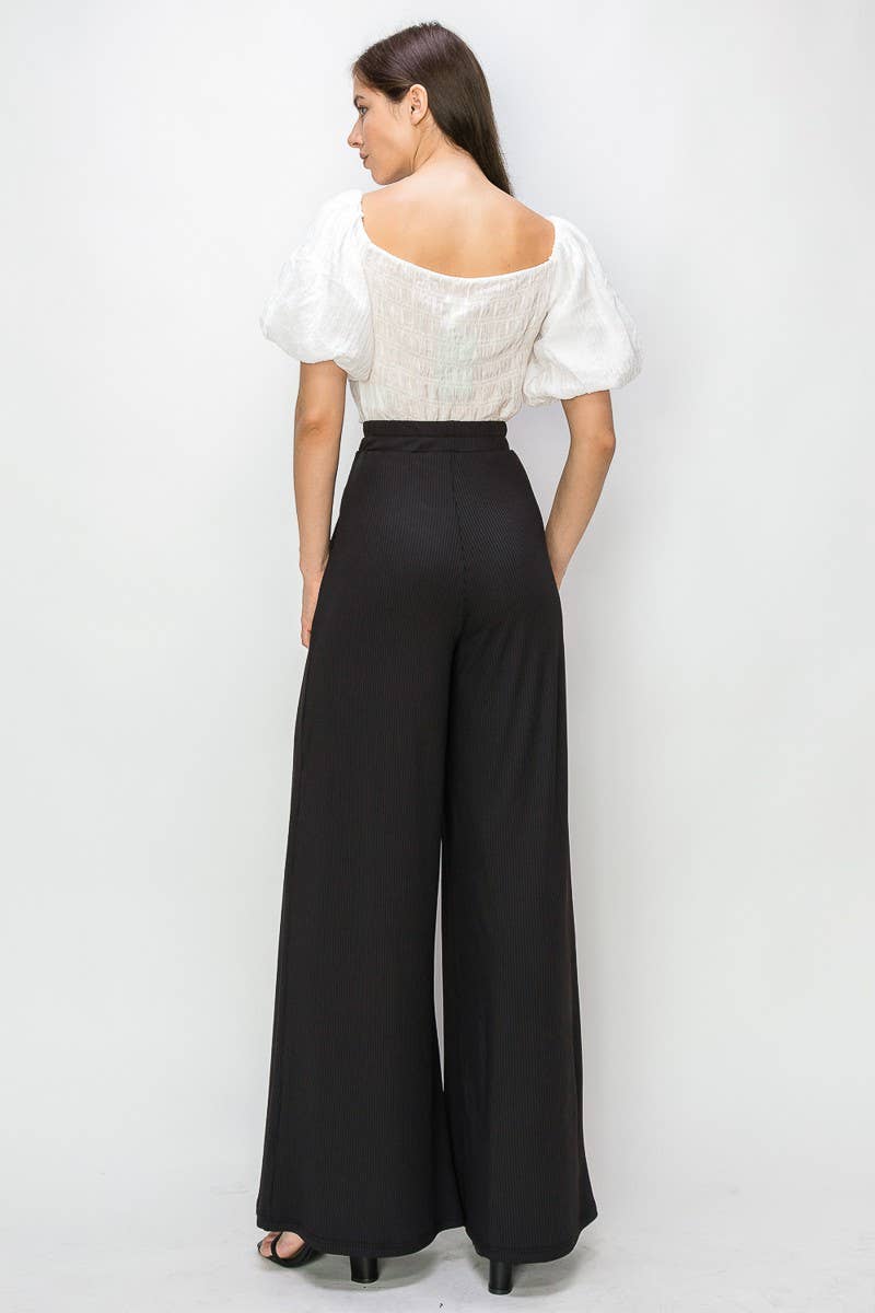 Super Flowy Ribbed Wide Leg Palazzo Pants