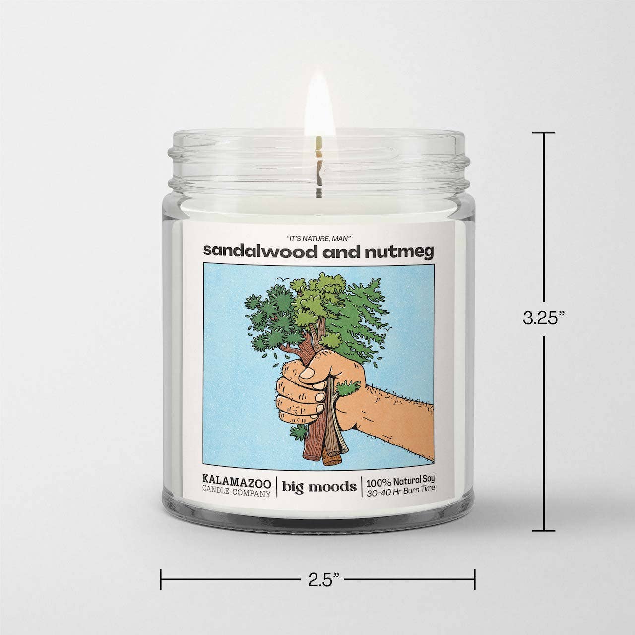 "It's Nature, Man" Sandalwood & Nutmeg -  Luxury Soy Candle
