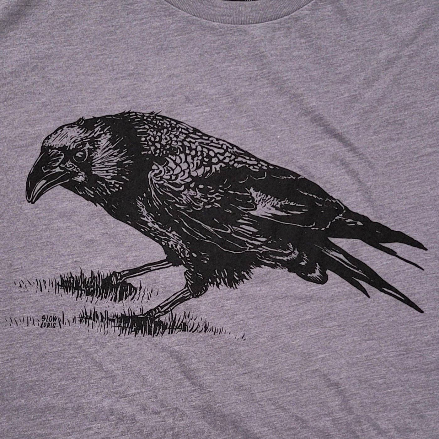 Women's Crow T Shirt: Heather Slate / L