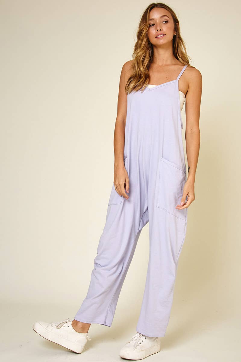 Cotton Harem Jumpsuit with Pockets