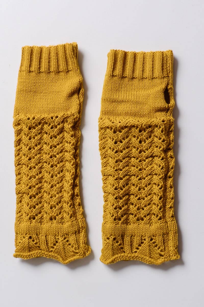 Trendy Winter Arm Warmers for Easy Texting 📱: Mustard